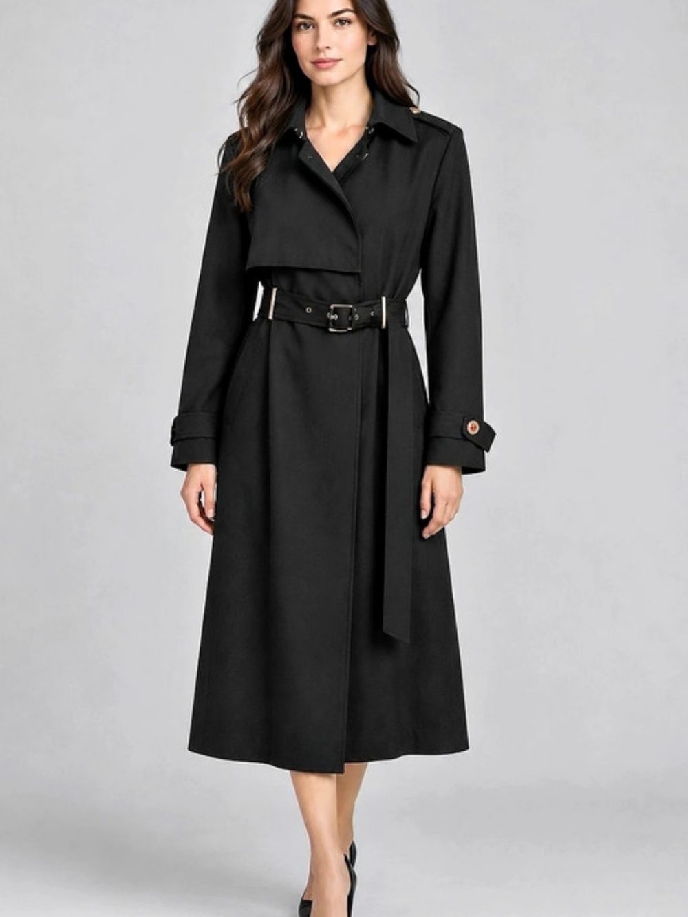 Michael Kors Black Hooded Belted Trench Coat — Size XS — C$115